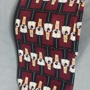 RM Style Dilbert Patterned 100% Silk Tie